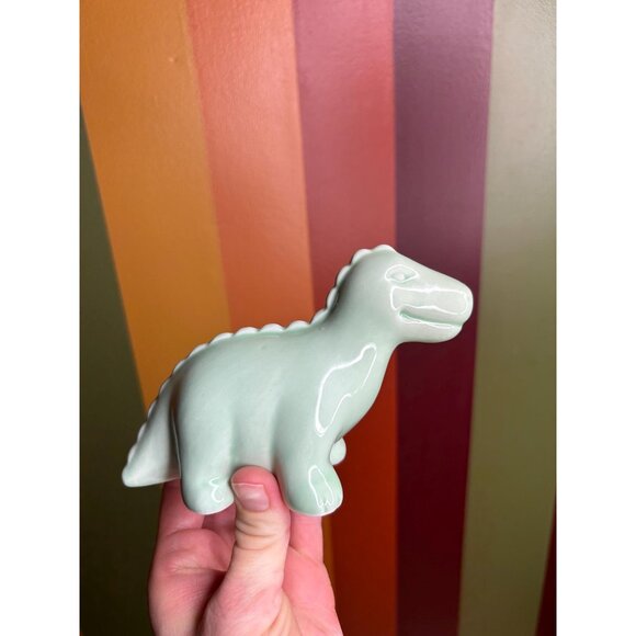 Cute mini green dinosaur decor ceramic Dino lovers - Picture 1 of 5